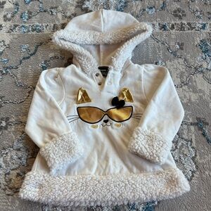 DDG Darlings Baby Girl Sherpa Kitty Cat Hoodie - 24m